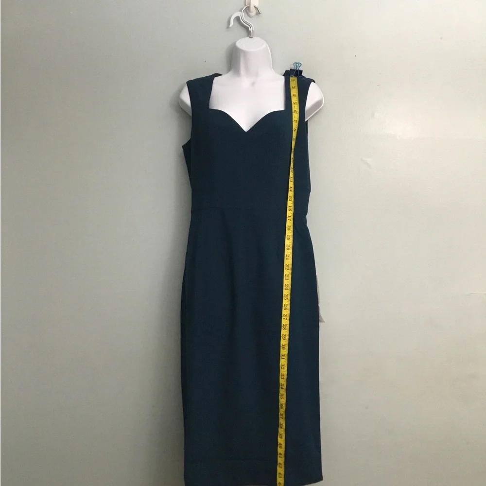 Dress the Population Blue Sheath Midi Dress Sweetheart Neckline - Picture 7 of 14